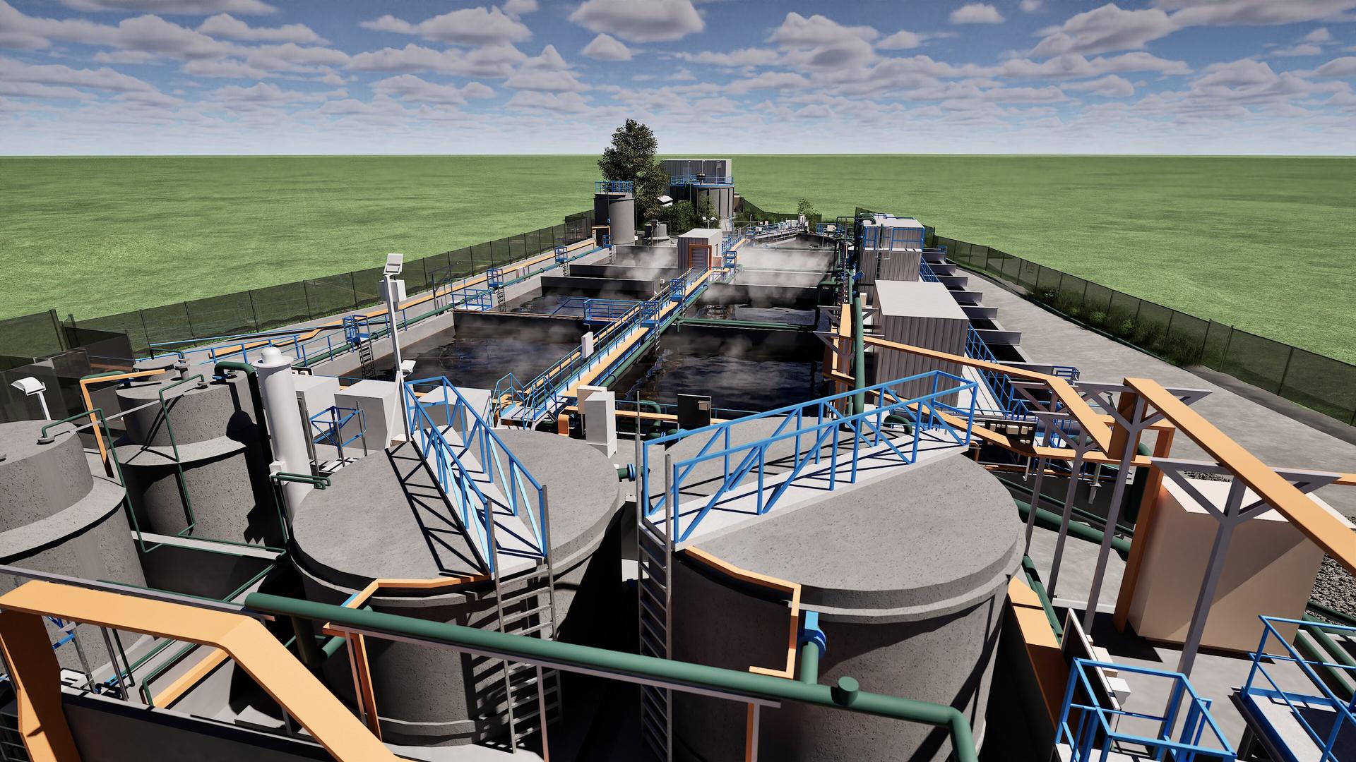 3D-model waterzuiveringsinstallatie